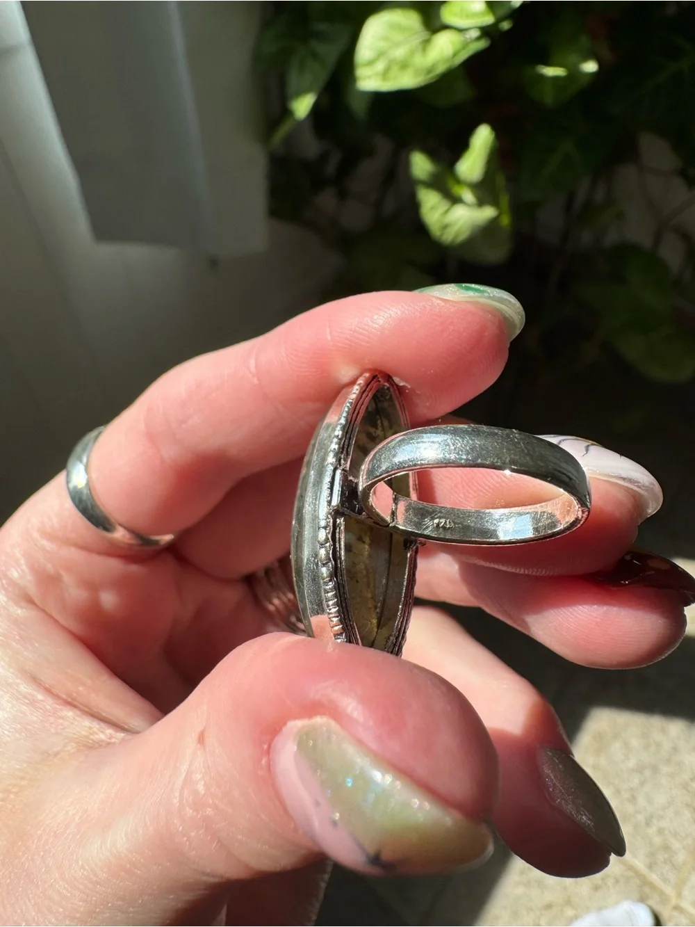 Marquise Labradorite Statement Ring 925